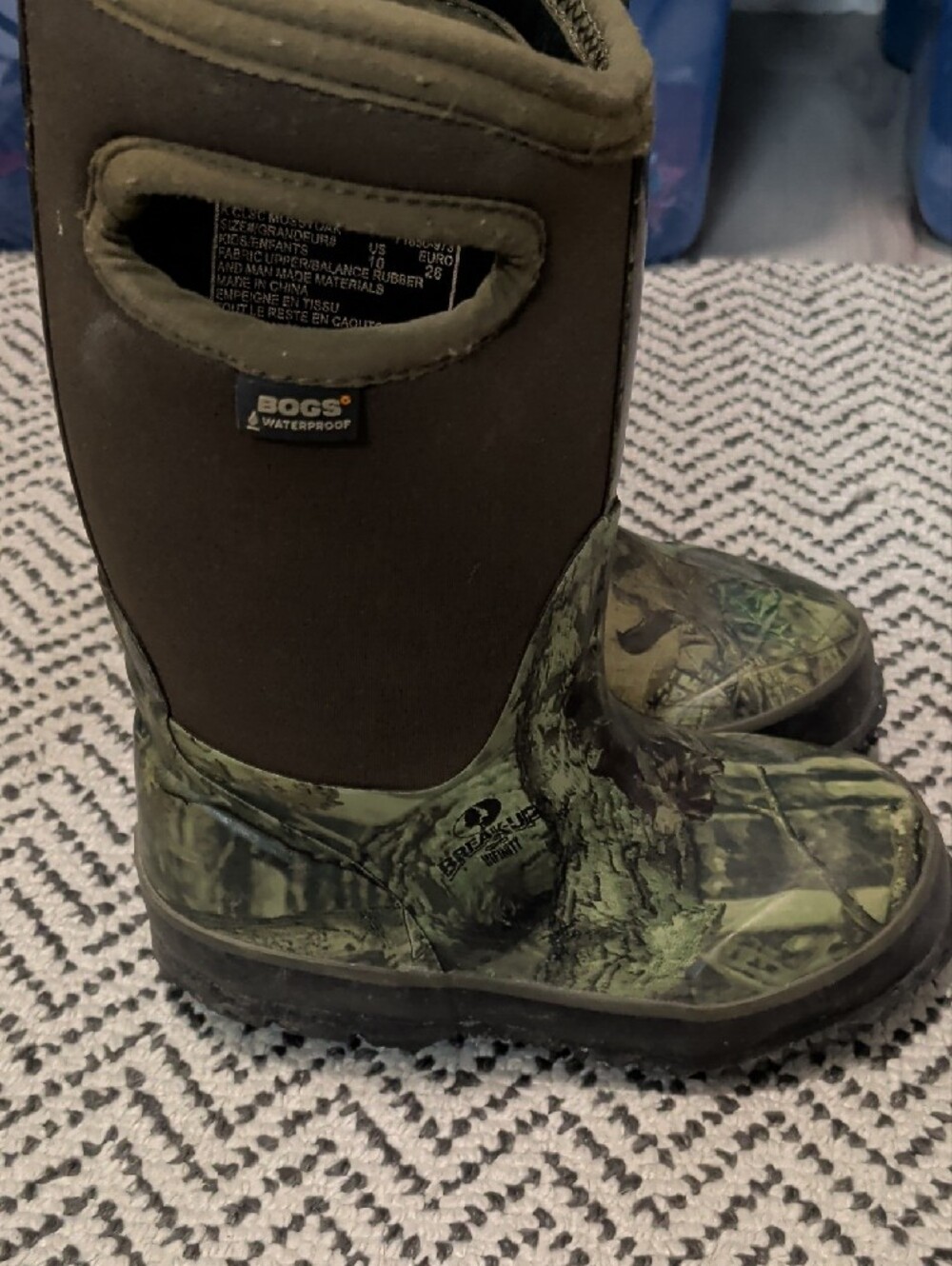 Bogs Kids Green Camo Pull-On Waterproof Boots - Picture 2 of 6